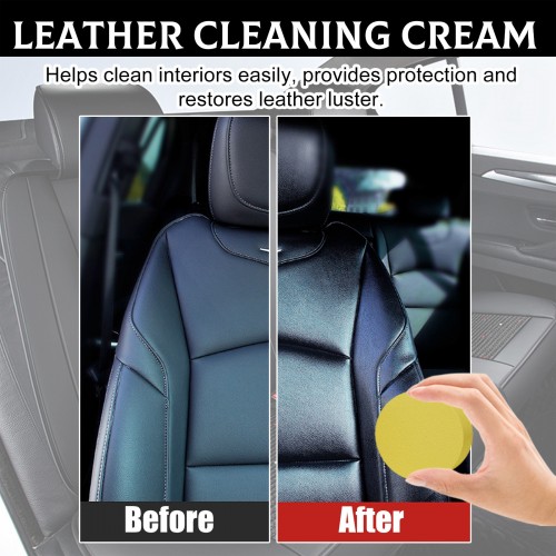 Rayhong Leather Cleaning Cream Car Leather Seat Maintenance Care Oil, Interior Polishing Furbished Leather Sofa Cleaning, Stain Removal 100g